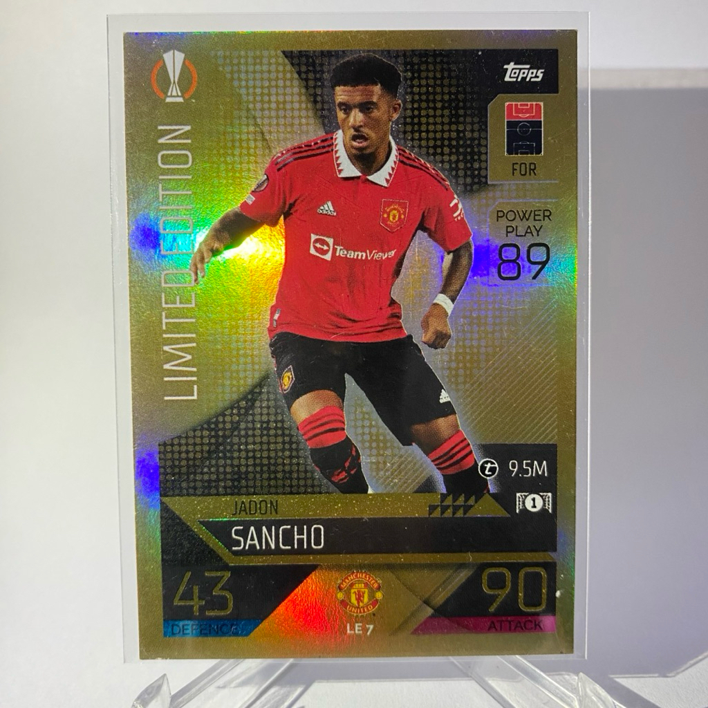 การ์ดนักฟุตบอล JADON SANCHO, MANCHESTER UNITED , LIMITED EDITION, TOPPS MATCH ATTAX
