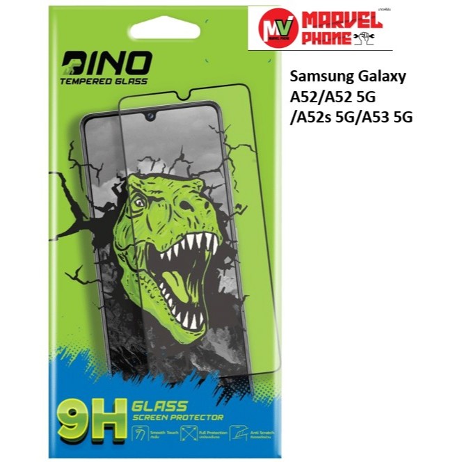 Dino ฟิล์มกระจกแบบใสเต็มจอขอบดำ (แท้) รุ่น Samsung Galaxy A52/A52 5G/A52s 5G/A53 5G