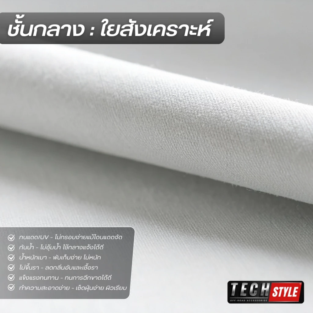 ผ้าคลุมรถยนต์ 3 ชั้น เกรดพรีเมี่ยม กันน้ำกันฝน100% หนานุ่ม ไม่ทำร้ายสีรถ กันความร้อนภายในรถ(หนาพิเศษ thumbnail 5