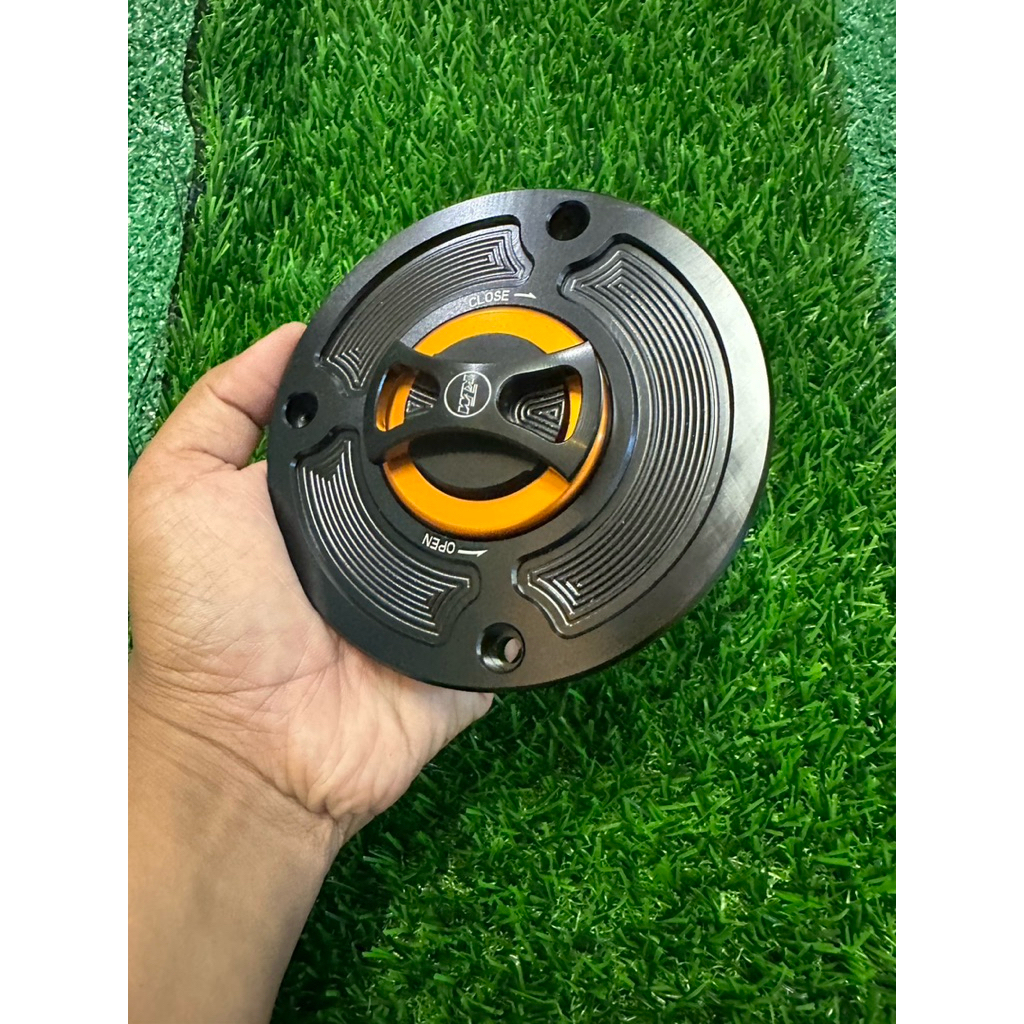 ฝาถังKRแต่ง(KTM)CNC (มีเนียมอัลลอยส์)ดำ/ส้ม วิคเตอร์ เซอฟิโก้