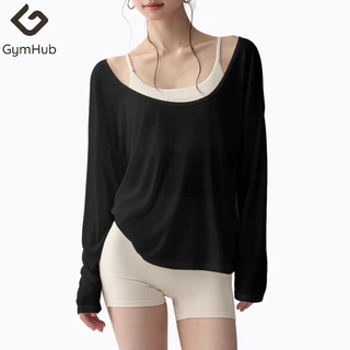GymHub เสื้อคลุมโยคะเกรดพรีเมี่ยมใส่ซ้อนชั้น เนื้อผระบายอากาศดี แขนยาว เสื้อคลุมสำหรับพิลาทิส