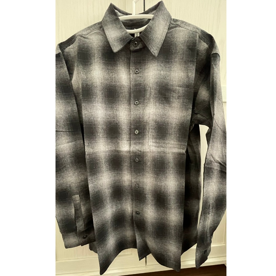 BTS [BS] FLANNEL SHIRT 01  สี GREY  สินค้านำเข้า ของใหม่ พร้อมส่ง