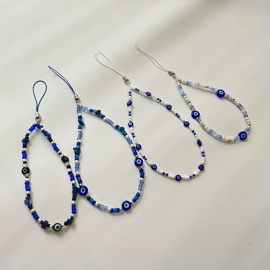 สายห้อยโทรศัพท์ Evil Eye  DIY Charm – สายห้อยโทรศัพท์กันปกป้องและสะท้อนพลังงานลบ