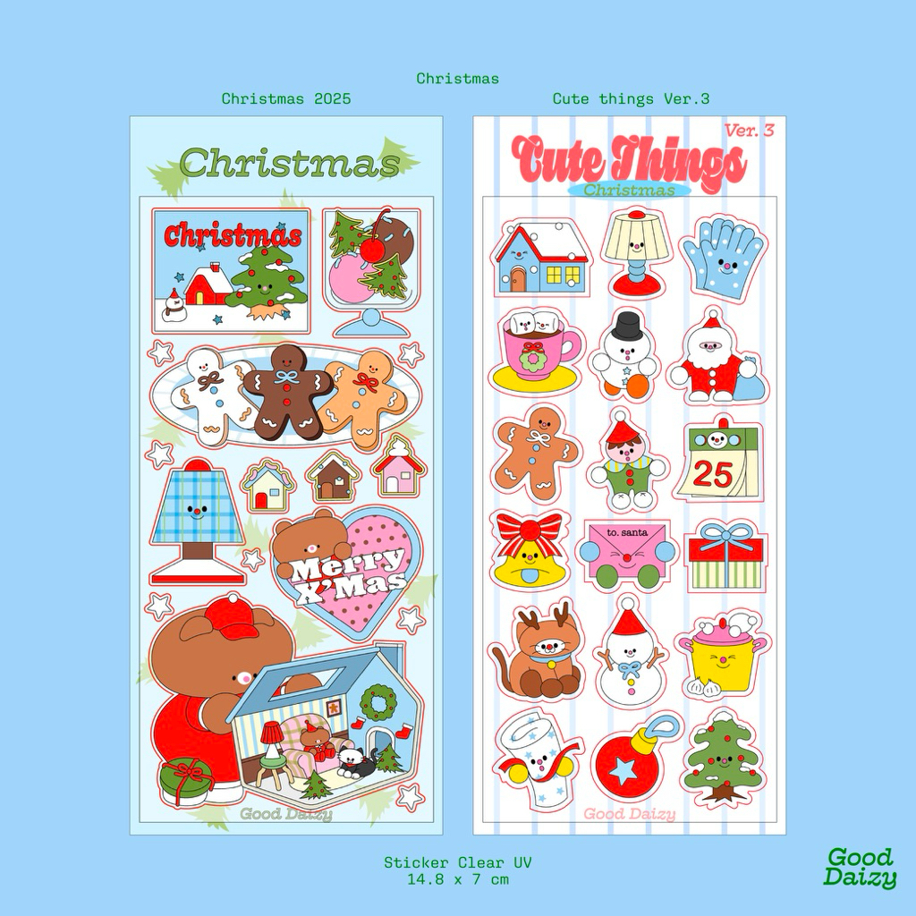 Christmas 2025 Sticker UV clear สติกเกอร์ขอบใส | Good Daizy