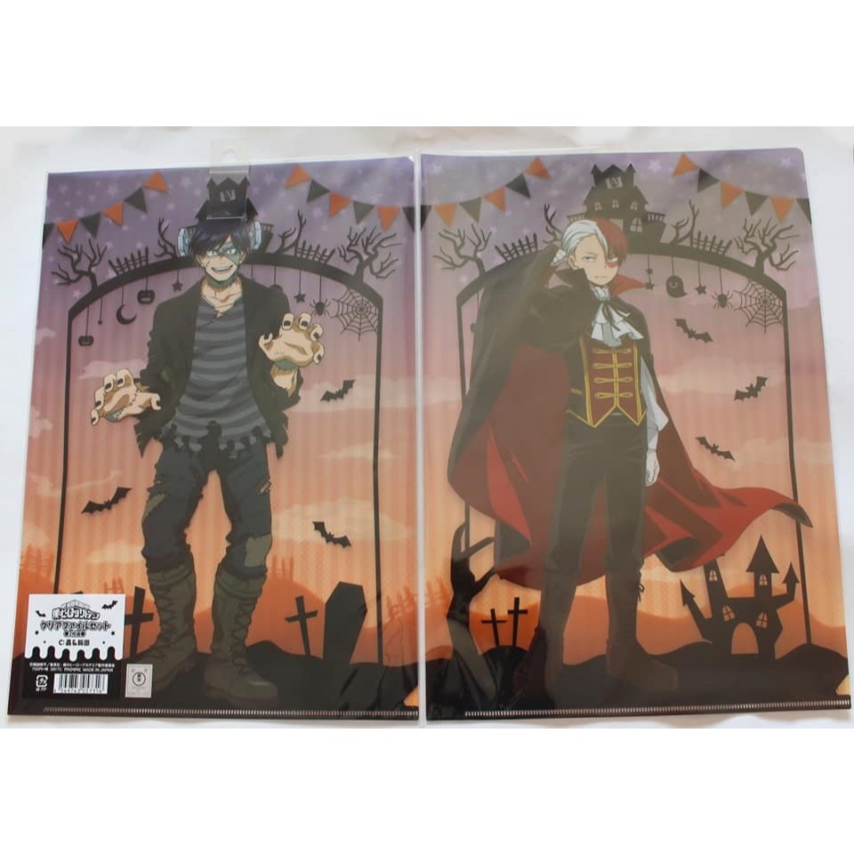 ⭐ RARE! My Hero Academia (MHA) Clear File Set ชุด 2 ชิ้น (Tenya Iida, Shoto Todoroki) Halloween Spec