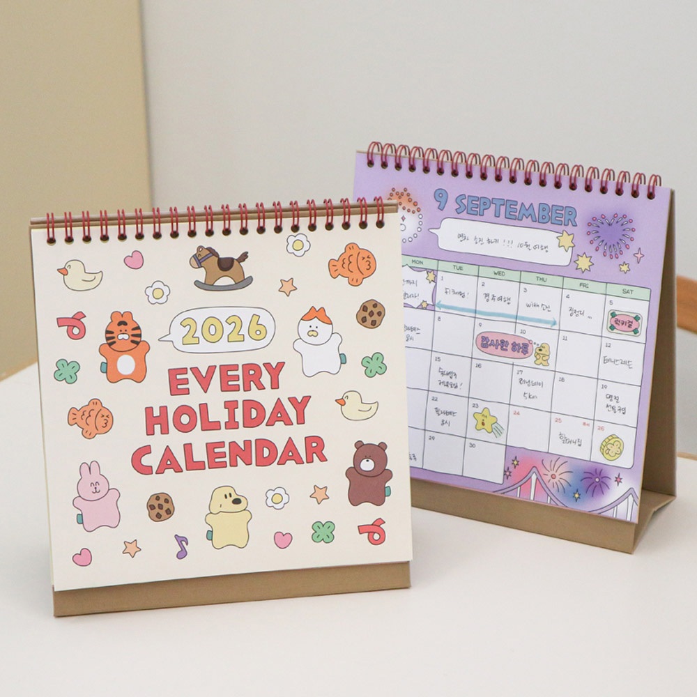 2026 Everyday Desk Calendar ปฏิทินตั้งโต๊ะรูปสัตว์กุ๊กกิ๊ก 7321design