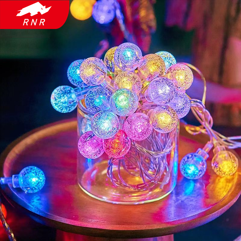 RNR ไฟตกแต่ง ไฟลูกแก้ว 5/10/15เมตร โซล่าเซลล์ ไฟเส้นอัจฉริยะ ไฟตกแต่งสวนและกลางแจ้ง ประหยัดไฟมาก ทนแดด ทนฝนไฟปิงปอง - รูปที่ 7