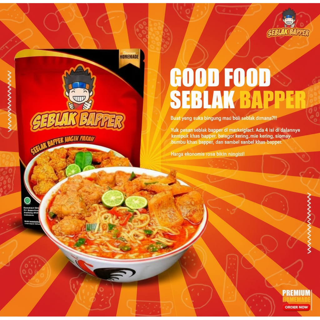 Indonesia Seblak Bapper Extra Yellow Noodles 120 grams