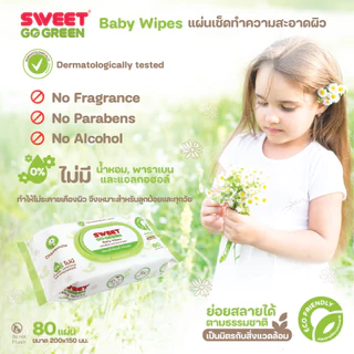 [ ซื้อ 3 แถม 4 ] "ทิชชู่เปียก ย่อยสลายได้" SWEET Baby Wipes Go Green Big pack // ได้ ห่อใหญ่ 6 ห่อ มินิ 1 แพ็ค