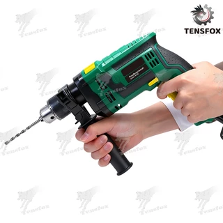Tensfox สว่านกระแทก เจาะกระแทก สว่านไฟฟ้า 3 หุน 1380W สว่าน เจาะปูน เหล็ก ไม้ได้ ปรับสปีดได้ เปลี่ยนหัวได้ อุปกรณ์ใหม่