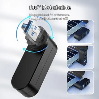 180 ° ฮับ USB 3.0 2.0 แบบหมุนได้ 4 in 1 USB Type C การถ่ายโอนข้อมูลความเร็วสูง สำหรับแล็ปท็อป PC HUB02 USB 3 Port