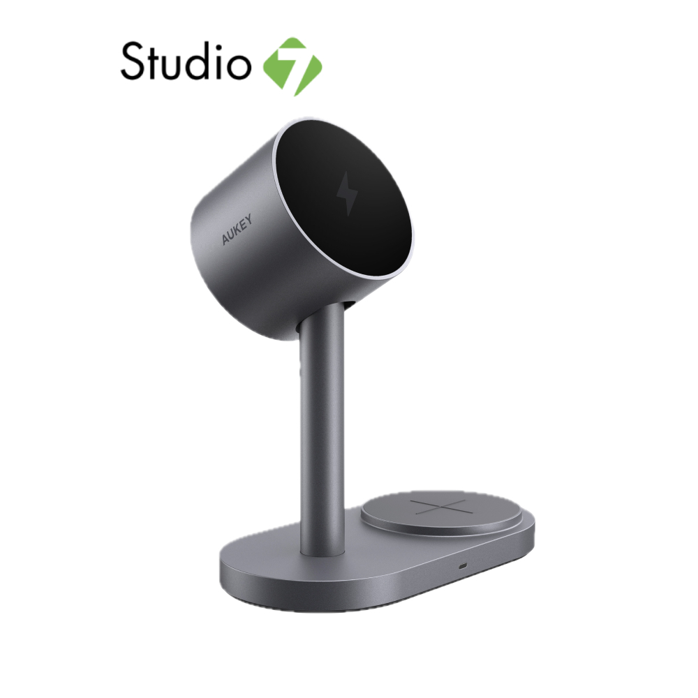 ที่ชาร์จไร้สาย AUKEY 2-in-1 Qi2.2 Wireless Charger Magnetic Stand 25W (LC-MC213) by Studio7
