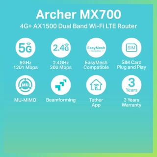 TP-Link Archer MX700┃ เราเตอร์ใส่ซิม 4G+┃AX1500 Dual Band Wi-Fi LTE Router┃router ใส่ซิม┃ซิม┃เราเตอร์ wifi┃router wifi