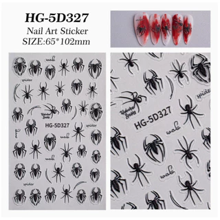 K2.[แผ่นเล็ก ไม่มีซอง] สติ๊กเกอร์แมงมุม spider ลายนูน 5D รุ่นแผ่นเล็ก งานสวยจ้าา