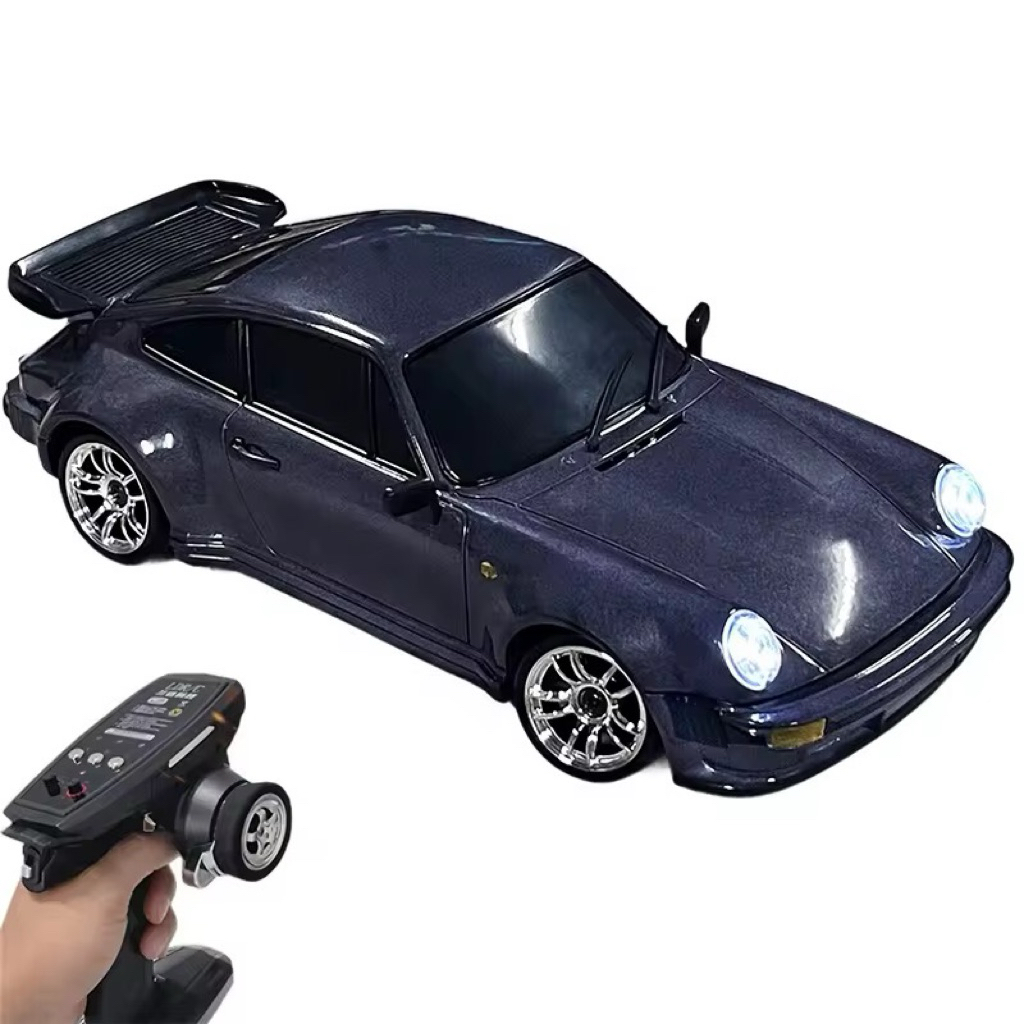 รถบังคับวิทยุLDRC LD1898 สีม่วง(บอดี้เหล็ก Porsche 911 ) 1:18 2WD 2.4GHz 15km/hมีไจโร มีไฟแบตเตอรี่ชาร์จอุปกรณ์พร้อมเล่น