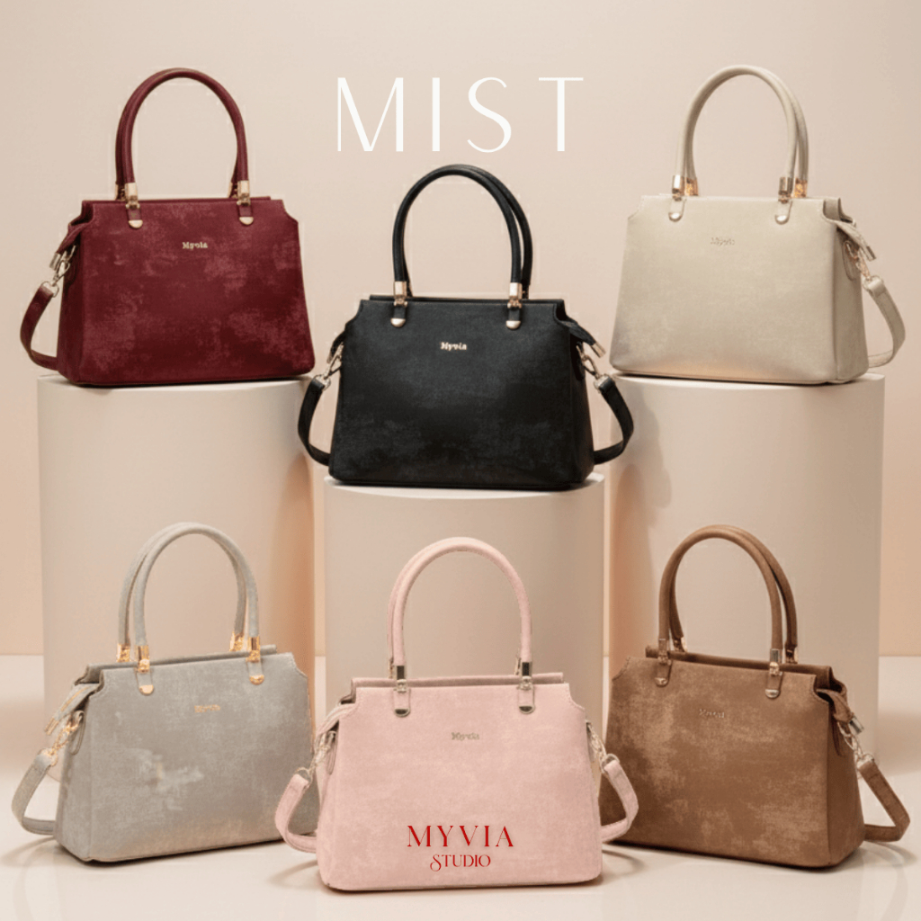 กระเป๋า Myvia Studio รุ่น Mist กระเป๋าสะพายข้าง  กระเป๋าถือ กระเป๋าสะพาย ผู้หญิง หนังเล่นแสง 1047