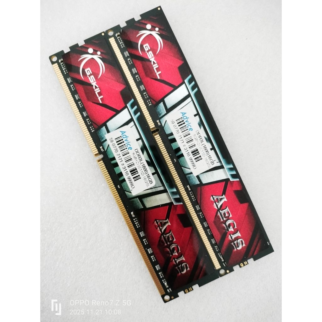 RAM DDR3L 1600MHz G.SKILL( 8G+8G) คู่ละ940บาท ประกัน L-T Advice