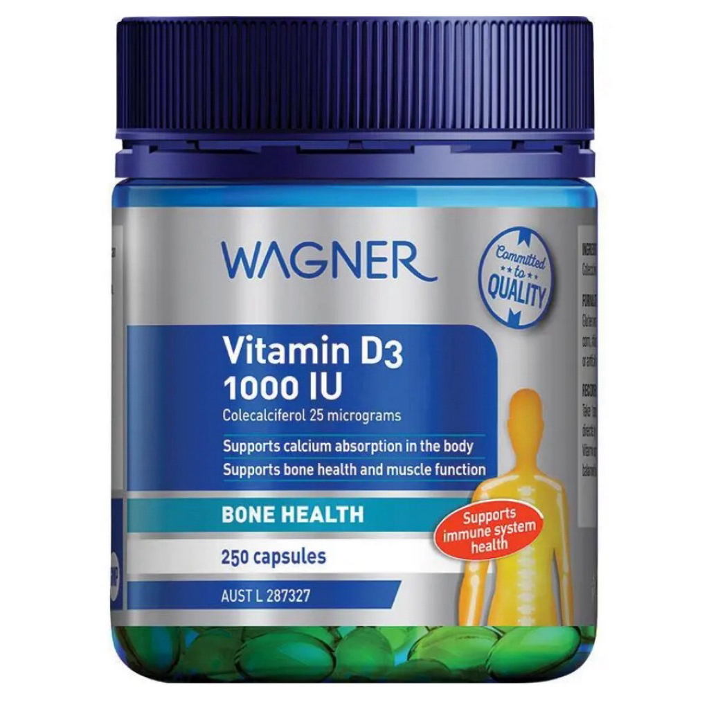 Wagner Vitamin D3 1000IU 250 Capsules วิตามิน ดี3 จากออสเตรเลีย