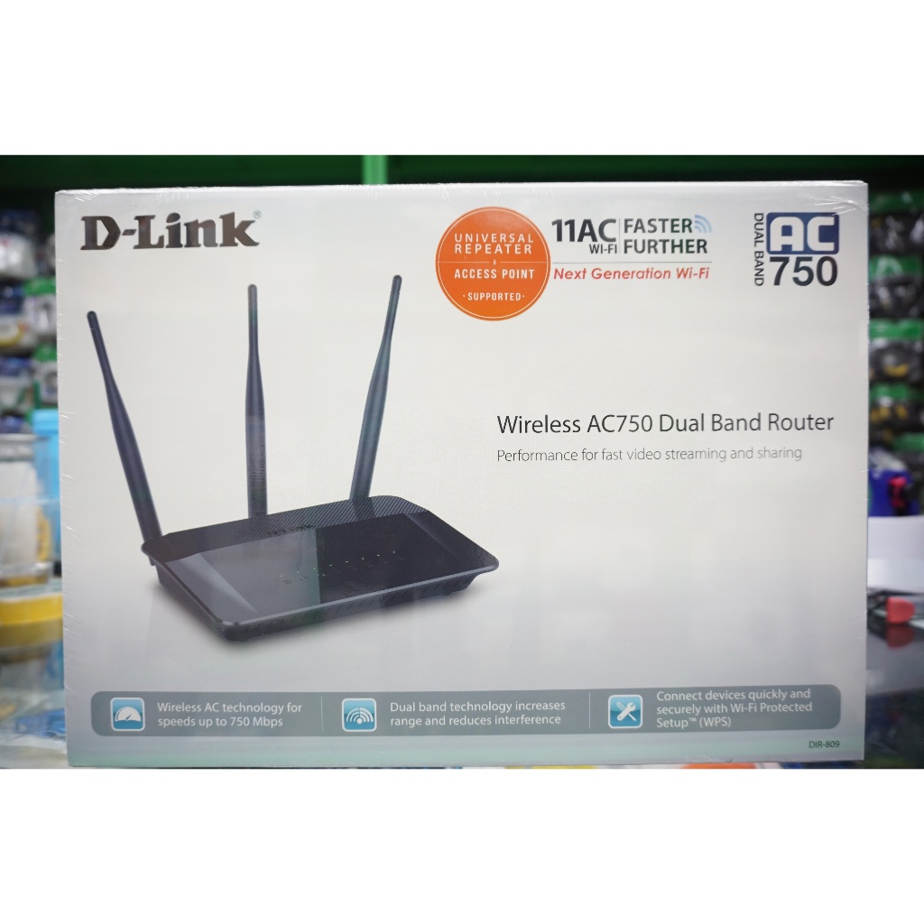 Router D-LINK (DIR-809) Wireless AC750 Dual Band สินค้ามือสอง อุปกรณ์ครบกล่อง
