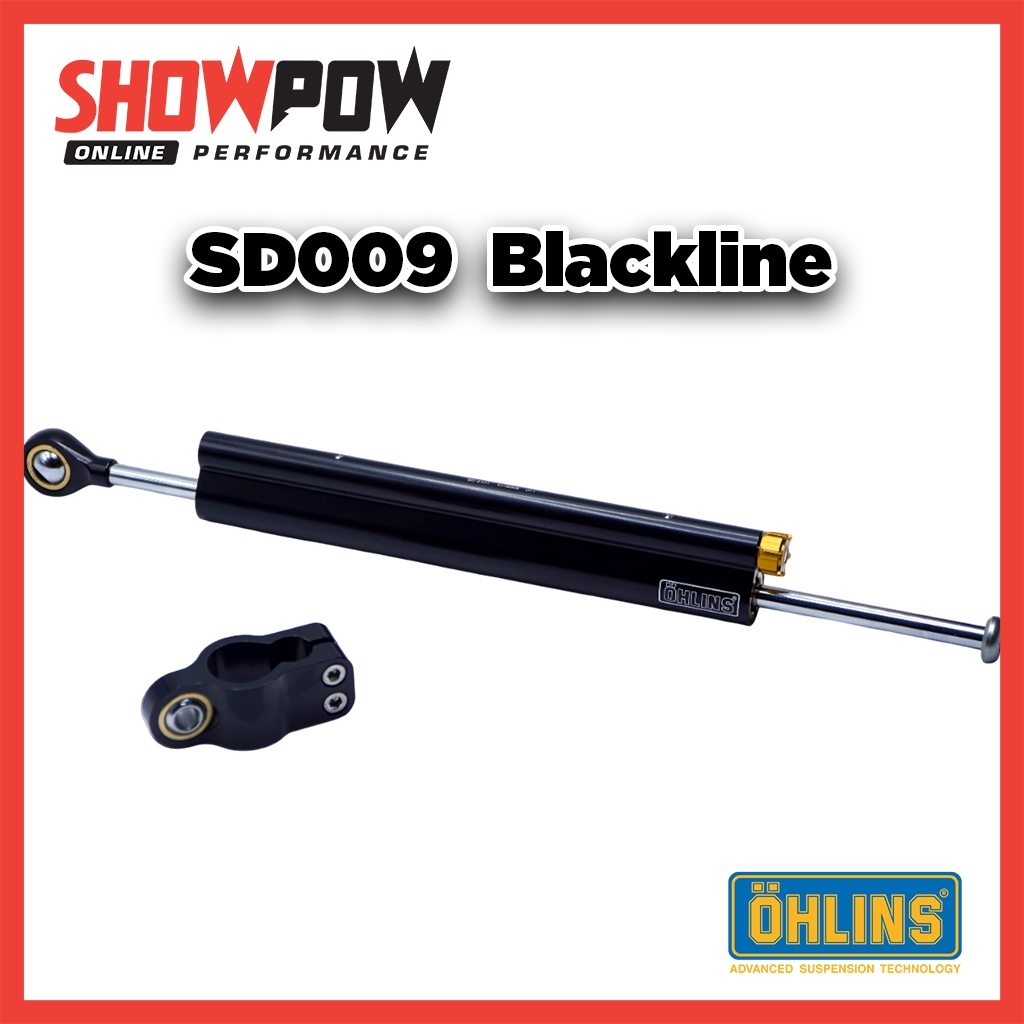 (พร้อมส่ง!) กันสะบัด Ohlins สีดำ SD009 Steering Damper Stroke 90 mm. Blackline ของแท้