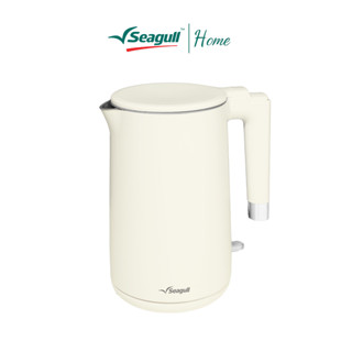 Seagull กาน้ำไฟฟ้าสองชั้น 1.7 ลิตร (สีครีม) ต้มน้ำเดือดไว ปล…