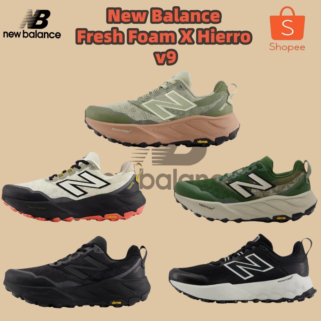 🛒ของแท้100%⭐ รองเท้าวิ่งสำหรับผู้ชาย Fresh Foam X Hierro v9 รองเท้าวิ่งระบายอากาศ สำหรับทั้งชายและหญิง