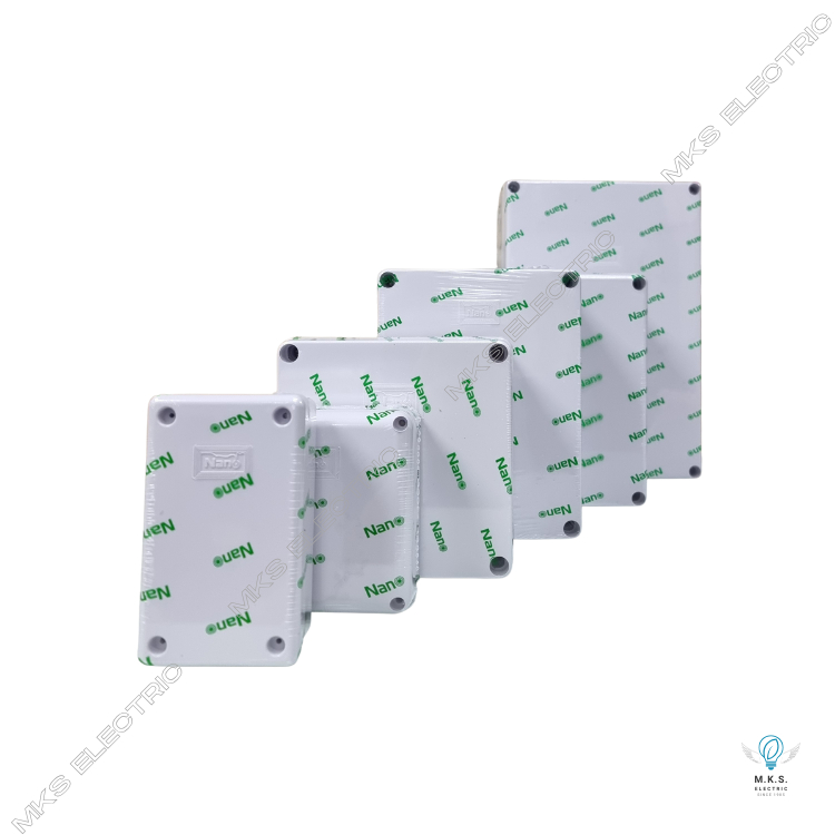 NANO กล่องพักสายกันน้ำ สีขาว บล็อกพักสาย บล็อกกันน้ำ (2x4 , 4x4 , 6x6) นาโน - รูปที่ 2