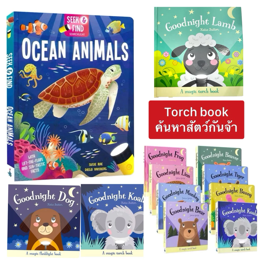 หนังสือไฟฉาย A magic Torch book บอร์ดบุ๊คภาษาอังกฤษ หนังสือกิจกรรมพร้อมภาพประกอบ ปกหนา(017103677)