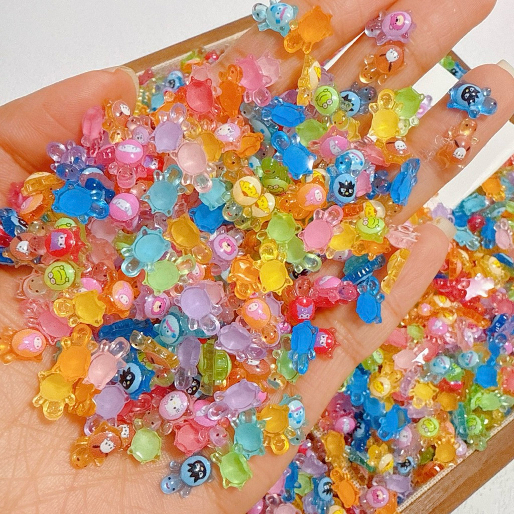 เรซิ่นเต่าจิ๋วลายการ์ตูน ติดเล็บ อุปกรณ์ตกแต่งเล็บ ตกแต่งDIY หลากหลายสีสันสดใส สำหรับตกแต่งเล็บสไตล์คุณ