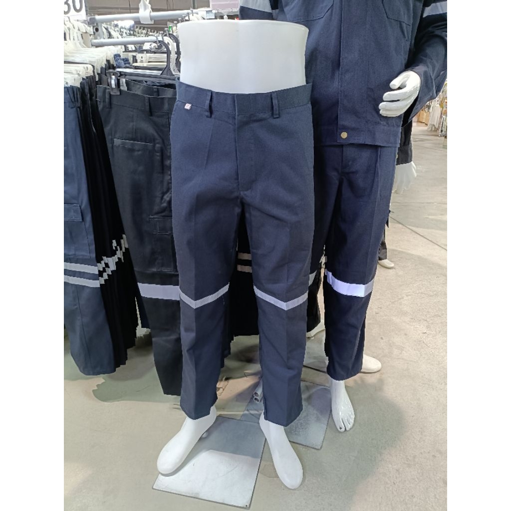 กางเกงแถบเซฟตี้สะท้อนแสง ผ้าชิโนของแท้ 100%ทรงขากระบอกเล็ก มีเอว 28-40 #มี4กระเป๋า