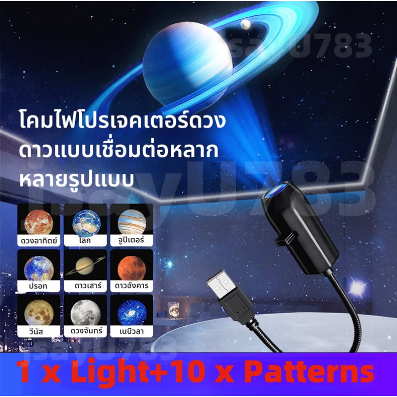 🏠jsayu โคมไฟดวงจันทร์ โปรเจคเตอร์ลายท้องฟ้า เปลี่ยนลายได้ USB ดีไซน์คิ้วท์ เหมาะสําหรับคริสต์มาส ปีใหม่ วันวาเลนไทน์
