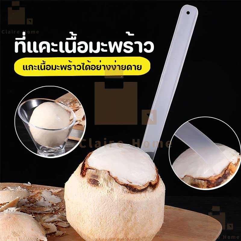 COD ที่แคะเนื้อมะพร้าว ไม้แคะเนื้อมะพร้าว ที่ขูดมะพร้าว, มีดพลาสติก ขุดเนื้อมะพร้าว Claire