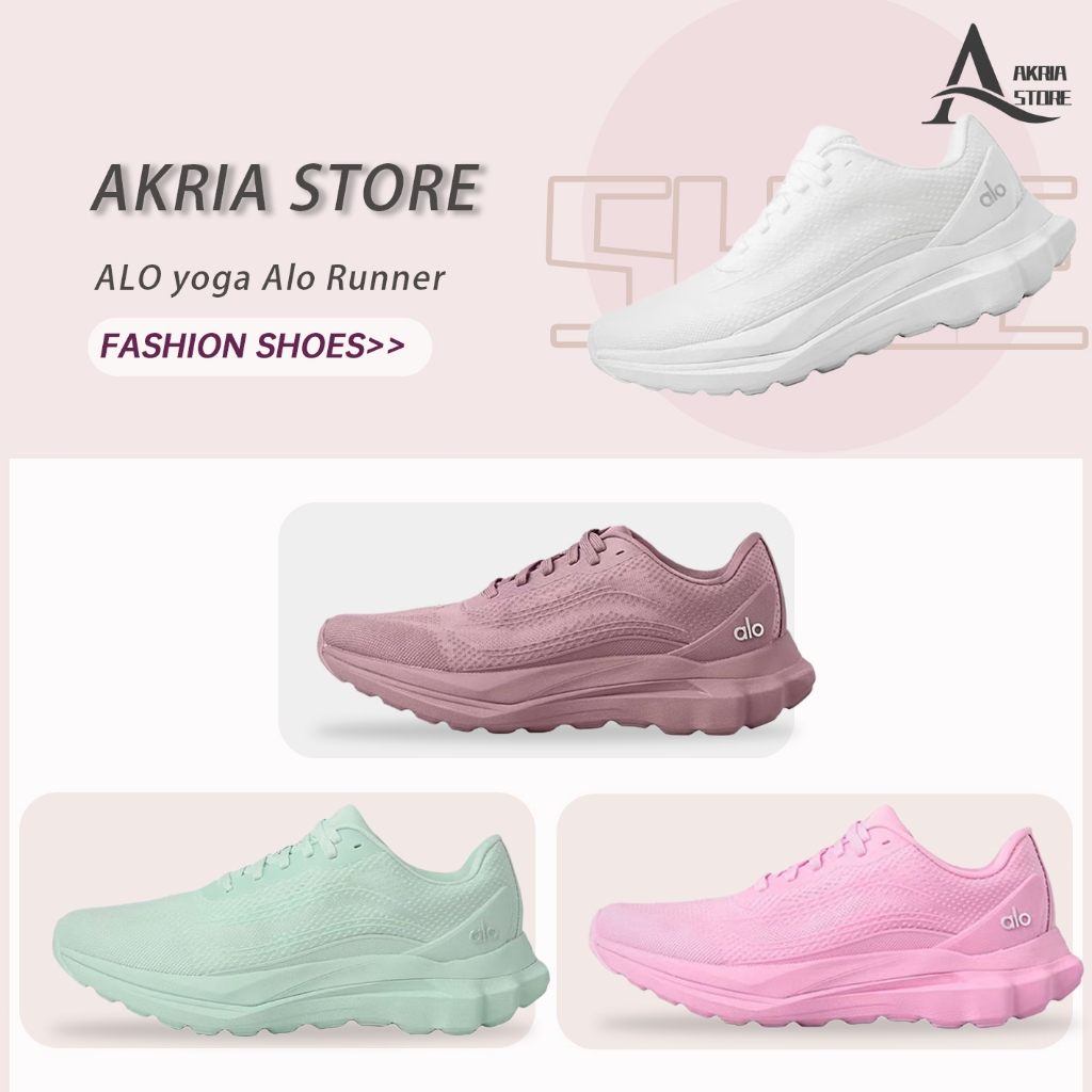 (รับหิ้วของจากเกาหลี ) รรองเท้าลำลองแฟชั่น ทันสมัยหลากหลาย ALO yoga Alo Runner A0590U-Sweet Pink  ✅ข