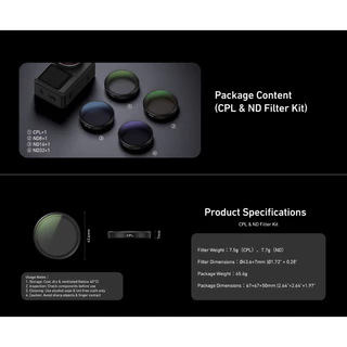 Telesin DJI Osmo Action 6 CPL+ND8 / ND16 / ND32 Filter Kit (S5-FLT-40)