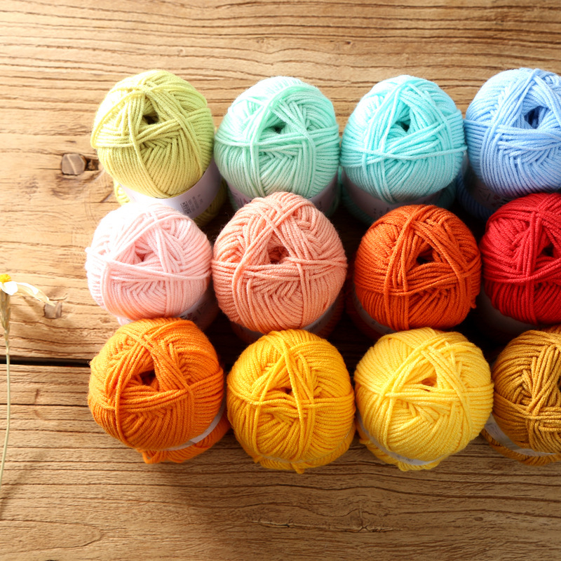 ไหมพรมถัก คอตตอนนม 4 ply ป้ายขาว