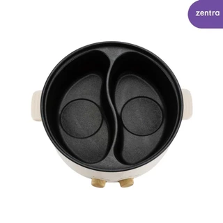 หม้อชาบูอเนกประสงค์ Zentra 2 ช่อง ขนาด ความจุ 7 ลิตร กำลังไฟ 2000W ดีไซน์มินิมอลentraz ZT-E01