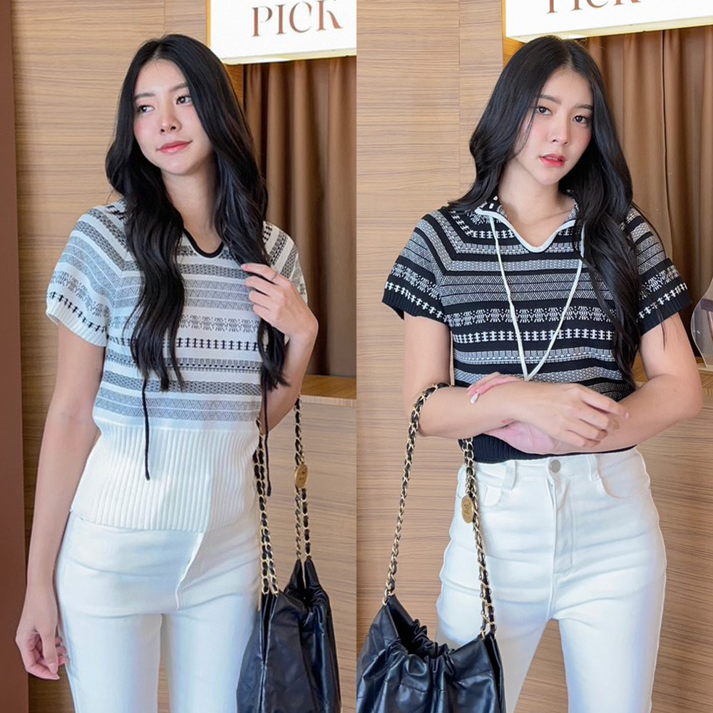 APHI เสื้อแขนสั้น จั๊มเอว 2 สี A018