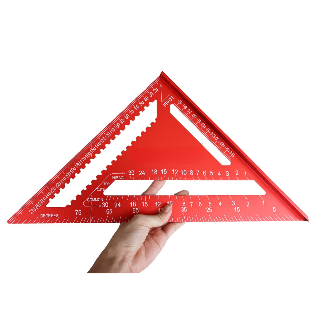 สามเหลี่ยมเมตริก ไม้บรรทัดสามเหลี่ยมอลูมิเนียม เครื่องมือวัดความแม่นยำ ขนาด 7 นิ้ว และ 12 นิ้ว วัดมุม ฉากวัดมุม ไม้โปร - รูปที่ 5