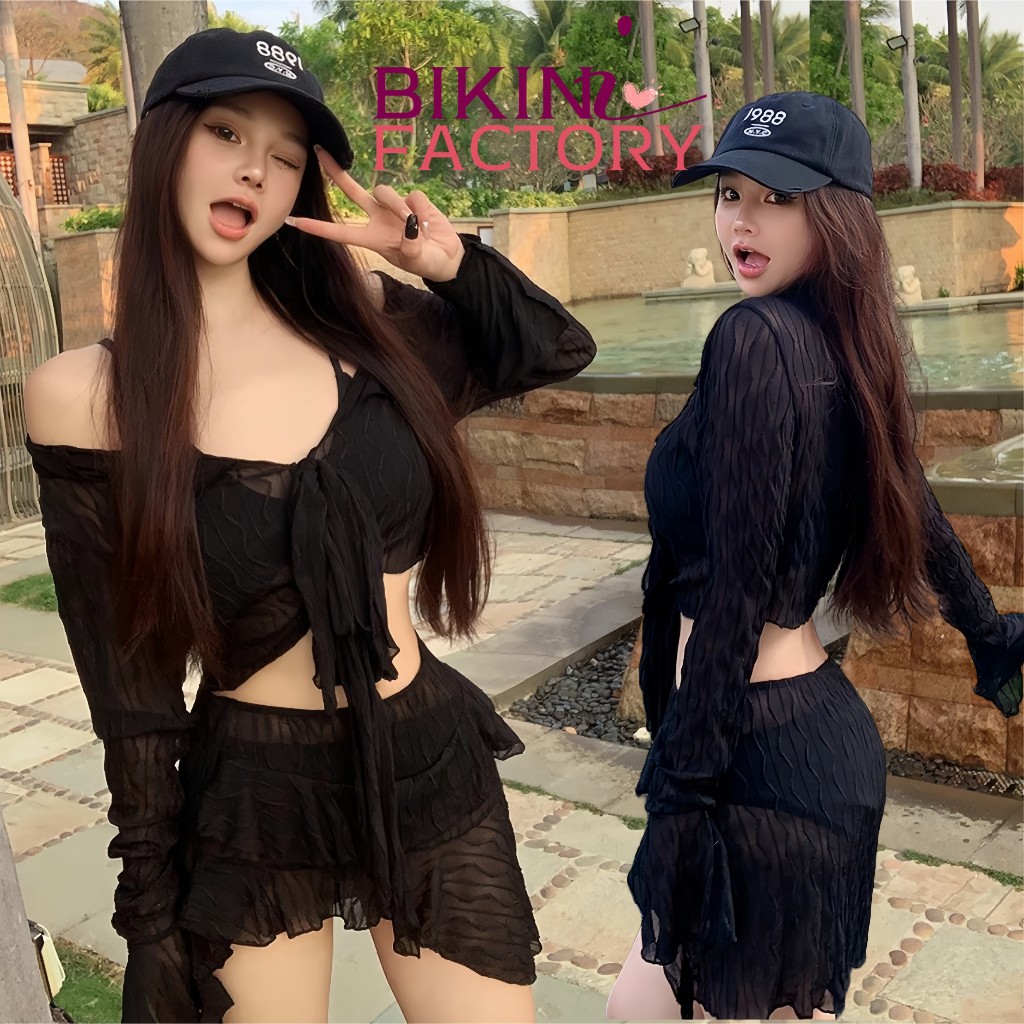 BIKINI FACTORY ชุดว่ายน้ำชายหาด ชุดว่ายน้ำสไตล์เกาหลี ชุดว่ายน้ำผู้หญิง 💍 เนื้อผ้ายืดหยุ่นใส่สบาย สินค้าพร้อมส่ง Y108