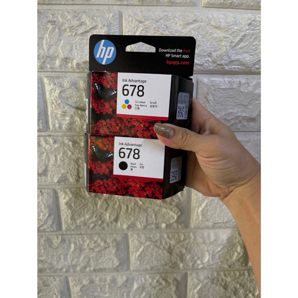 HP ตลับหมึก หมึกปริ้นเตอร์เลเซอร์ สี HP 678 Tri-Colour สี / HP 678 BK สีดำ Original Ink Advantage Ca