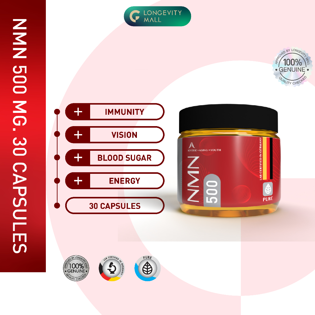 [ New product ] NMN เสริมอาหาร สร้าง NAD+ เพื่อเสริมสร้างเซลล์และชะลอวัย 30 Capsules