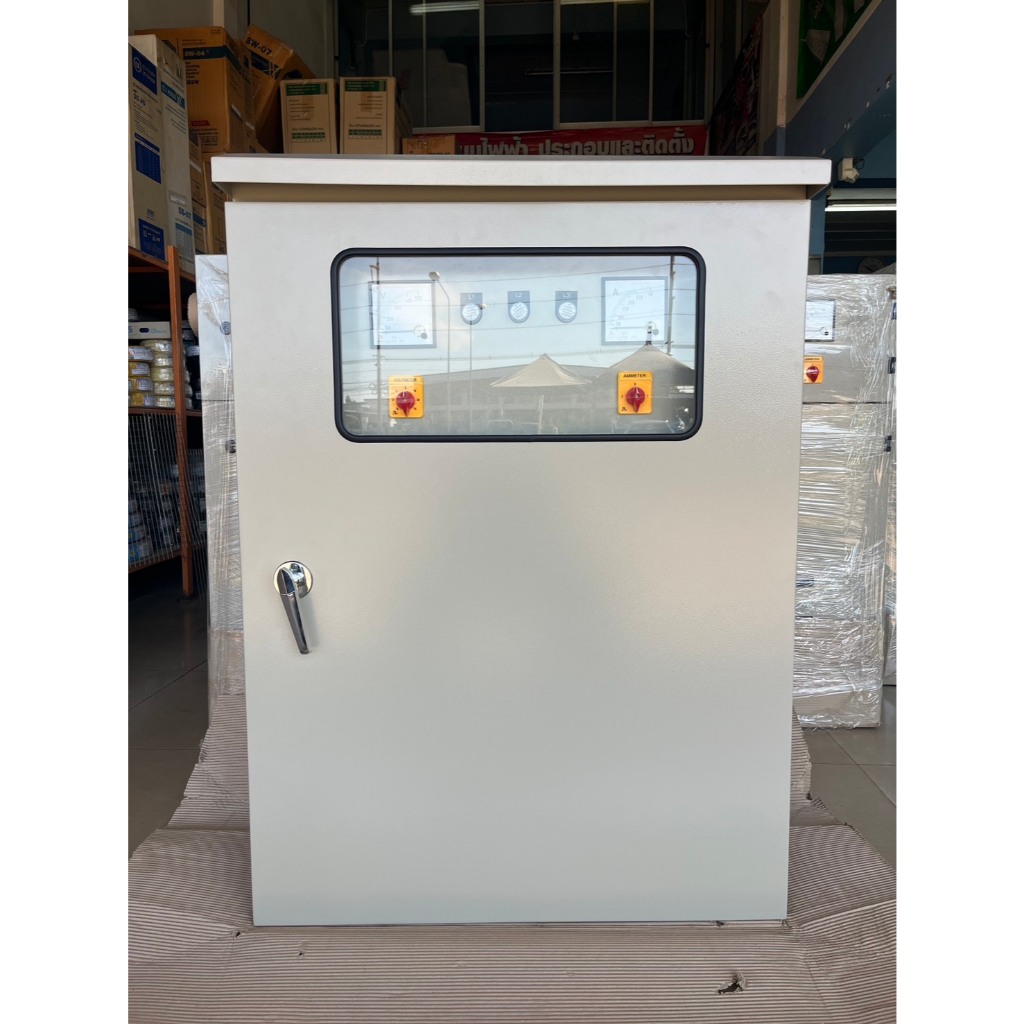 ตู้ MDB กันน้ำมีหลังคา ฝา 2ชั้น (OUTDOOR) เมน250A ลูกย่อย 4 ช่อง เมน MITSUBISHI ขนาด 800x1100x250mm.