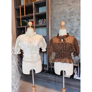 เสื้อรุ่นปุยนุ่น ผูกคอระบาย Ls 026