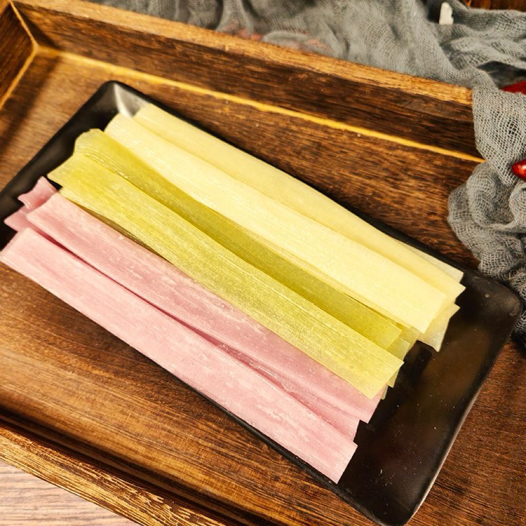 เส้นหนึบหม่าล่า500g เส้นมันเทศ,มันม่วง เส้นผักและผลไม้(แช่น้ำ3-5ชม)500กรัม