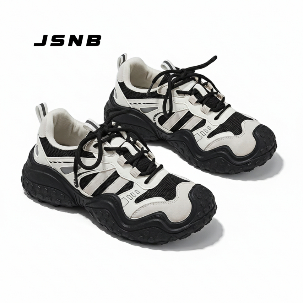 JSNB ส่งฟรี รองเท้าผ้าใบ Unisex ไซส์ใหญ่ 36-44 สายสตรีท Chunky รองเท้าทรงสปอร์ต รองเท้าเดินป่า ส้นหนา กันลื่น [LN5201]