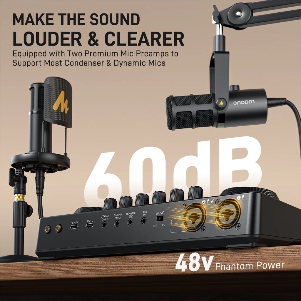 ส่งจากไทยMaono E2-Gen2 Podcast Mixer Audio Interface การ์ดเสียงพร้อมอินพุต XLR คู่,ชุดสตูดิโอมิกซ์เสียงบันทึกแบบมืออาชีพ ราคา ถูกที่สุด ดีลบีเคเค แกลเลอรีภาพที่ 4