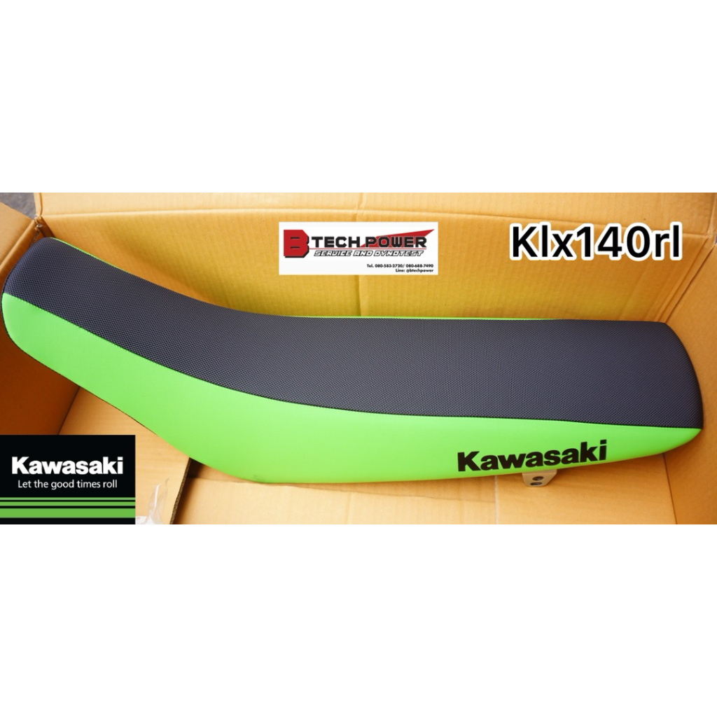 เบาะ KLX140RF, KLX140G *สีเขียว-ดำ* รหัส 53066-0457-49D แท้💯% จาก Kawasaki