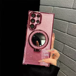 เคสกริตเตอร์ หรูหรา สำหรับ Samsung S26 S26Plus S26Ultra S24Ultra S23Ultra S25Ultra กันกระแทก กระจก แต่งหน้า ตั้งได้ F2