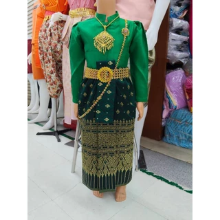 ชุดไทยเด็กบรมพิมาน ชุดไทยเด็กจิตรลดา ชุดไทยอัมรินทร์เด็ก(แถมเข็มขัดทองแบบเป็นผ้า)