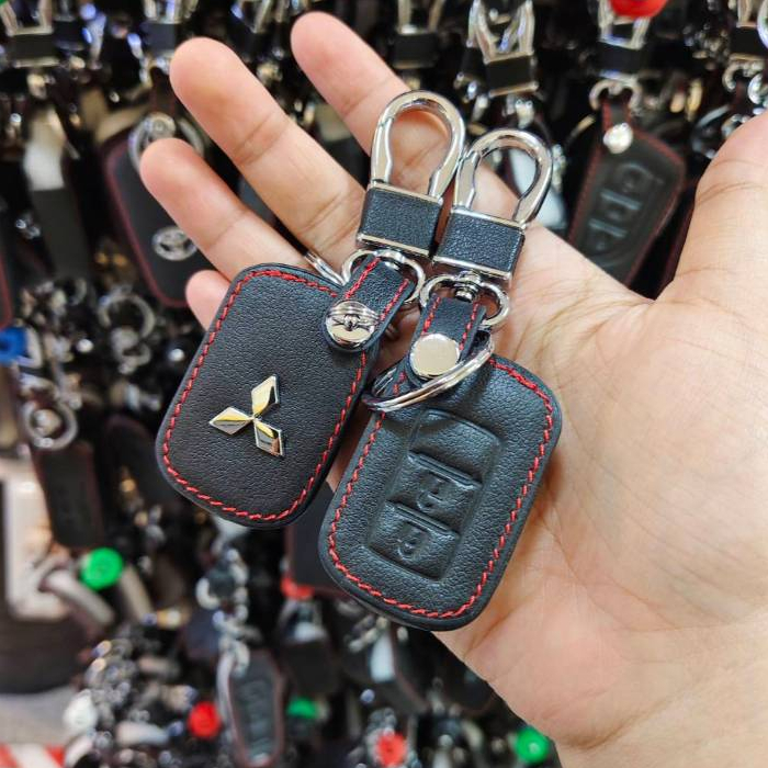 ปลอกหุ้มพวงกุญแจรถยนต์ Mitsubishi Mirage Montero Attrage Triton พร้อมพวงกุญแจ
